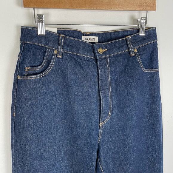 ROLLAβS Original High Rise Straight Jeans Rinse Blue NWT Sz 30 Medium Dark Wash - Picture 16 of 16